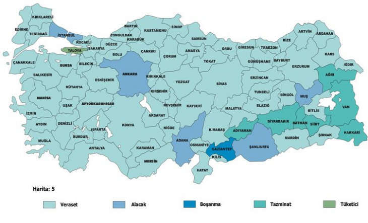 Türkiye'nin 'Dava Atlası' Çıkarıldı! Bakın Siirt'te En Çok Hangi Dava Açıldı