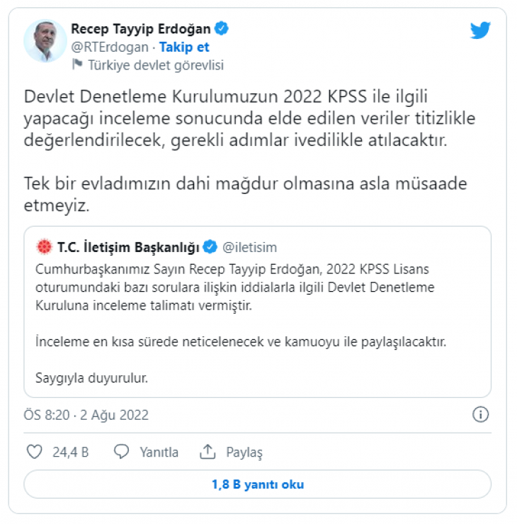 KPSS'de soru skandalı! Erdoğan'ın talimatıyla DDK devreye girdi