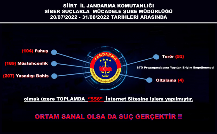 Siirt'te İnternet Üzerinden Suç İşleyen  556 Adres Kapatıldı!