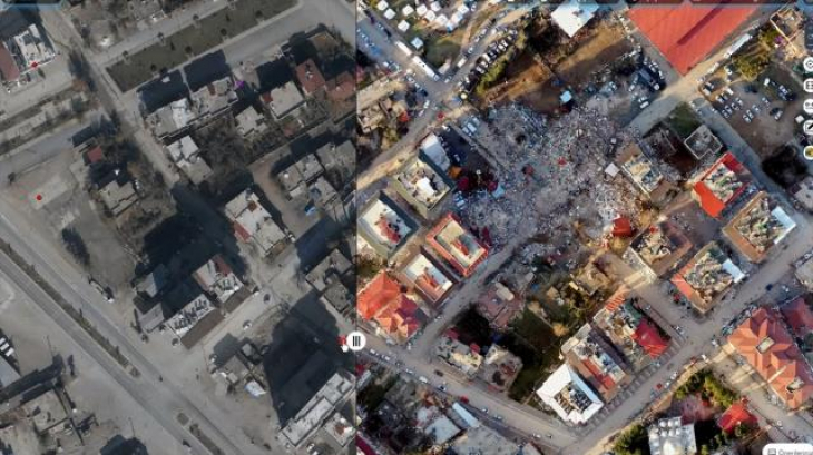 Depremin etkisi uzaydan görüntülendi! Hatay'daki yıkım net olarak fark ediliyor
