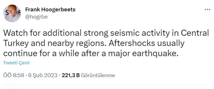 'Deprem Kahini' Frank Hoogerbeets, Kahramanmaraş depremini 3 gün önce bildi