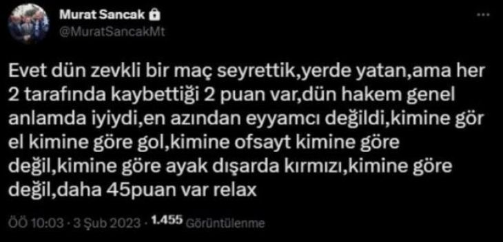 Olaylı maçın ardından Murat Sancak'tan yorum! Hakemle ilgili sözleri Fener taraftarını daha da öfkelendirecek