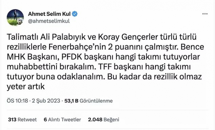 Hakem Ali Palabıyık'ın Verdiği Kararlarla Damga Vurdu Adana Demirspor-Fenerbahçe Maçına Gelen Tepkiler