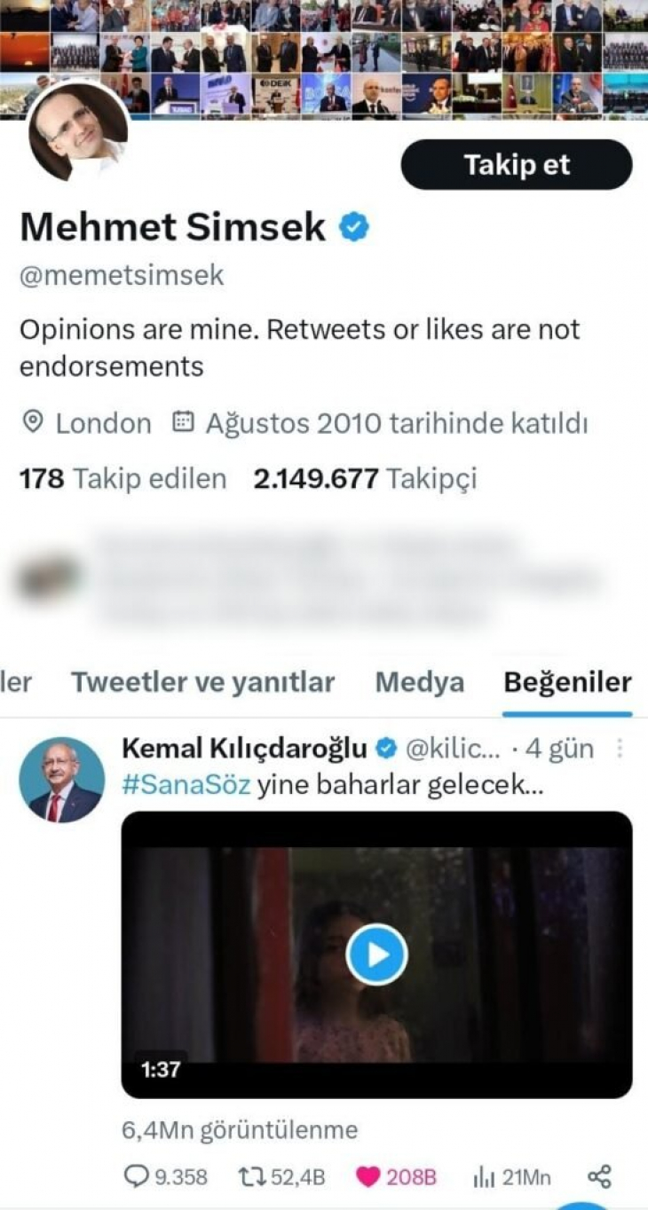 Kılıçdaroğlu'nun seçim kampanyasını beğenip geri çeken Mehmet Şimşek konuştu: 8 yaşındaki oğlum yanlışlıkla beğendi