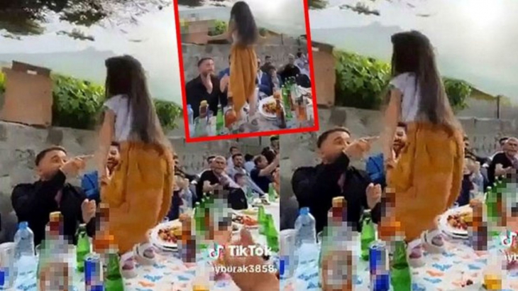 Kayseri'de skandal görüntüler  Eğlence masasında kız çocuğunu oynattılar!
