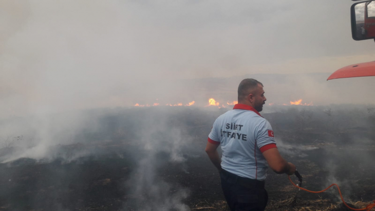 Siirt'te Çıkan Yangında 80 Dönüm Tarım Arazisi Zarar Gördü!