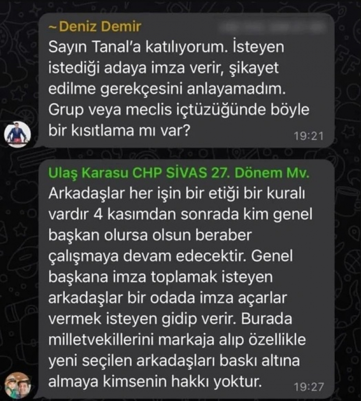 CHP'de imza krizi! WhatsApp yazışmaları ifşa oldu: Birbirlerine girdiler