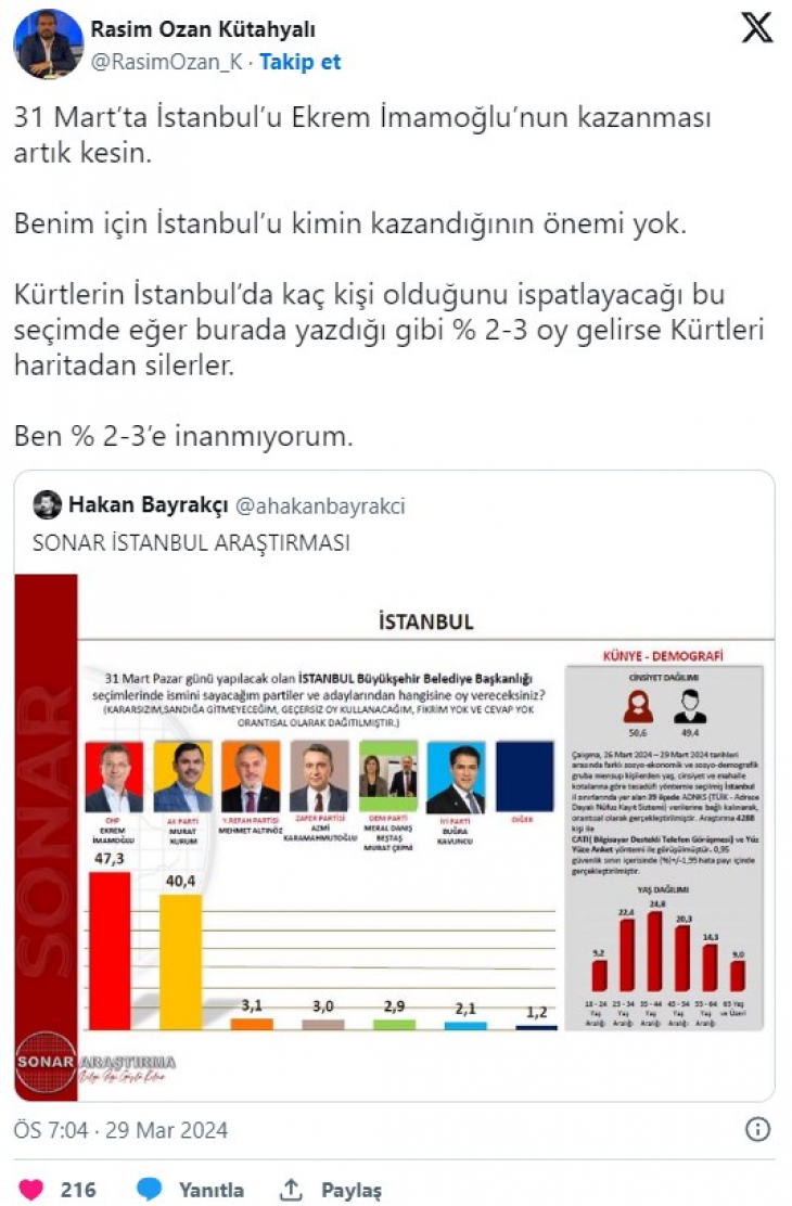 Rasim Ozan Kütahyalı'dan 'AKP ile DEM 3 maddede anlaştı' iddiası: Murat Kurum seçilirse…