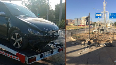 Kurtalan'da Kontrolden Çıkan Araç Orta Refüje Çarptı! Araç Sürücüsü Yaralandı