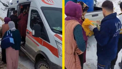 Siirt'te kar nedeniyle yolu kapanan köyde rahatsızlanan 40 günlük bebek kurtarıldı