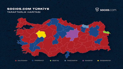 Türkiye'nin taraftar haritası belli oldu! 81 iİi kapsayan taraftarlık anketinde bakın Siirt'te hangi takım önde